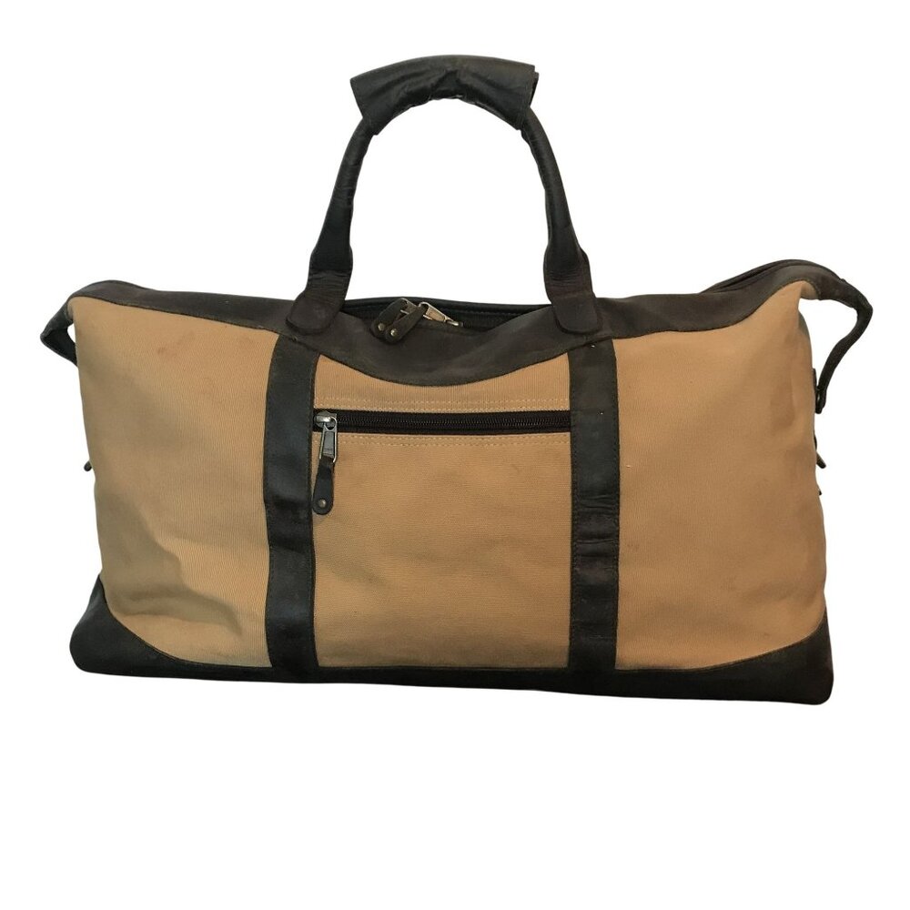 CANYON Luxury Canvas Duffle Bag Waxed & Leather Carry On Travel Luggage 22 X 13